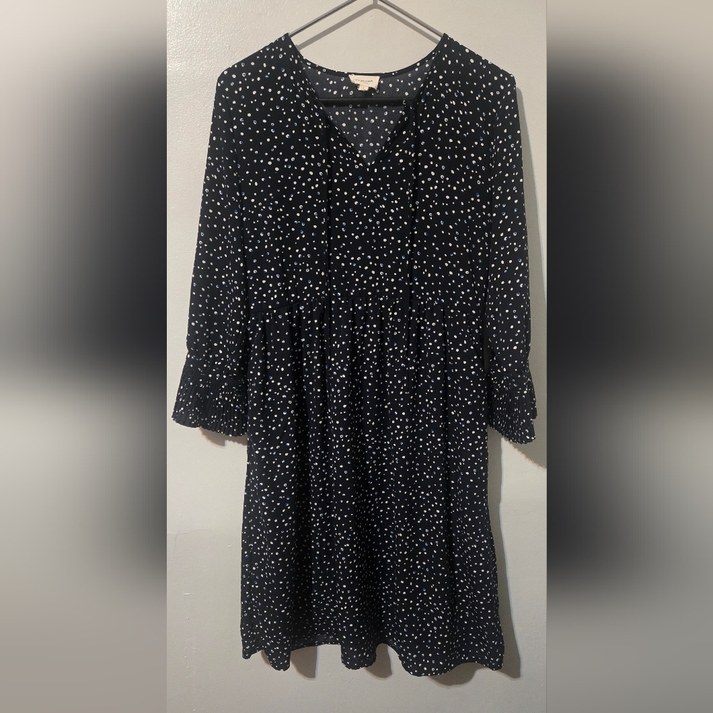 Orange Creek Navy Polka Dot Dress, Size Large